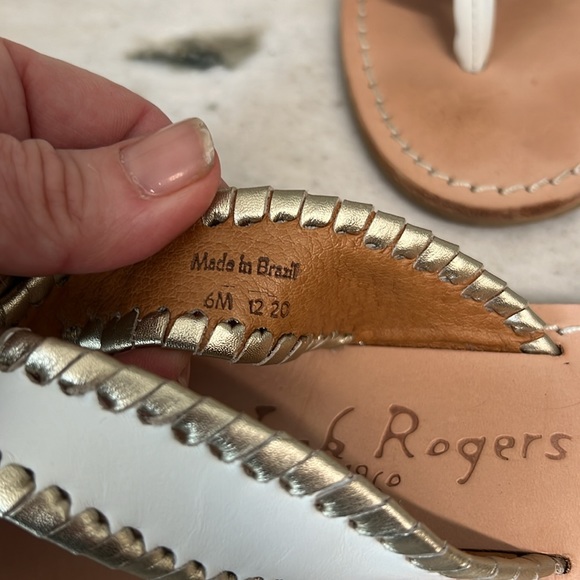 JACK ROGERS “RO” SANDAL White & gold - Picture 5 of 5